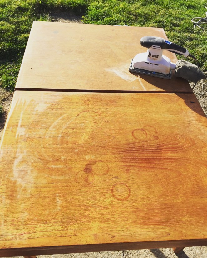 Sanding down table