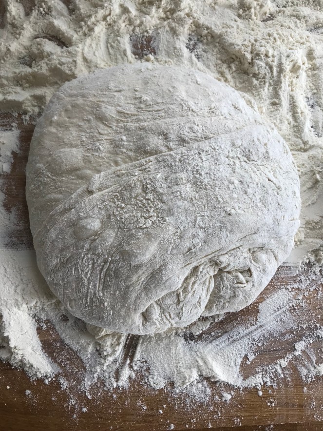 No knead bread dough resting