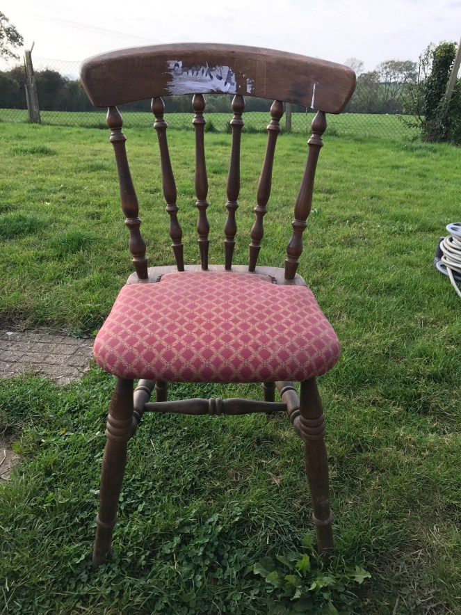 old wooden chair ready to be upcycled