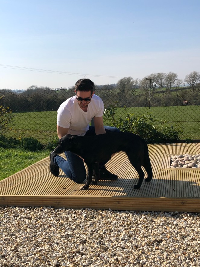 handsome one and Bella the rescue dog