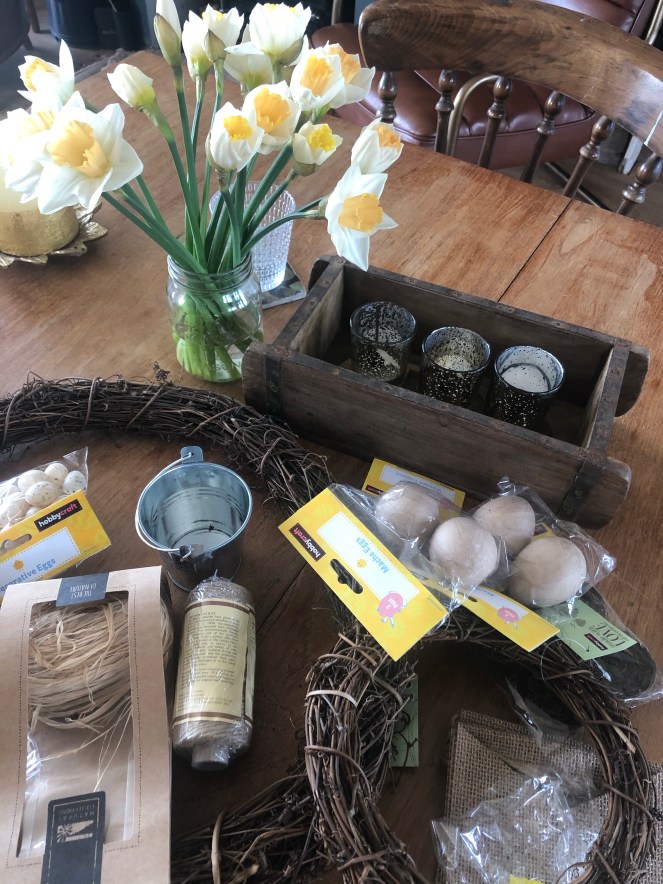 easter wreath making