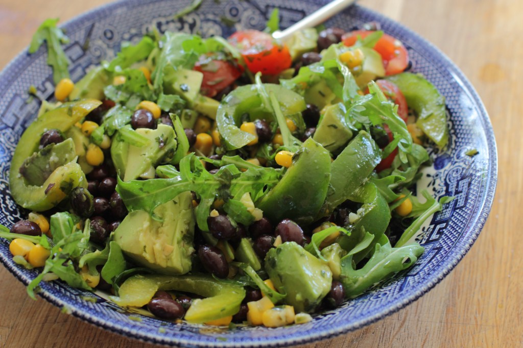 Abi in the garden bean salad