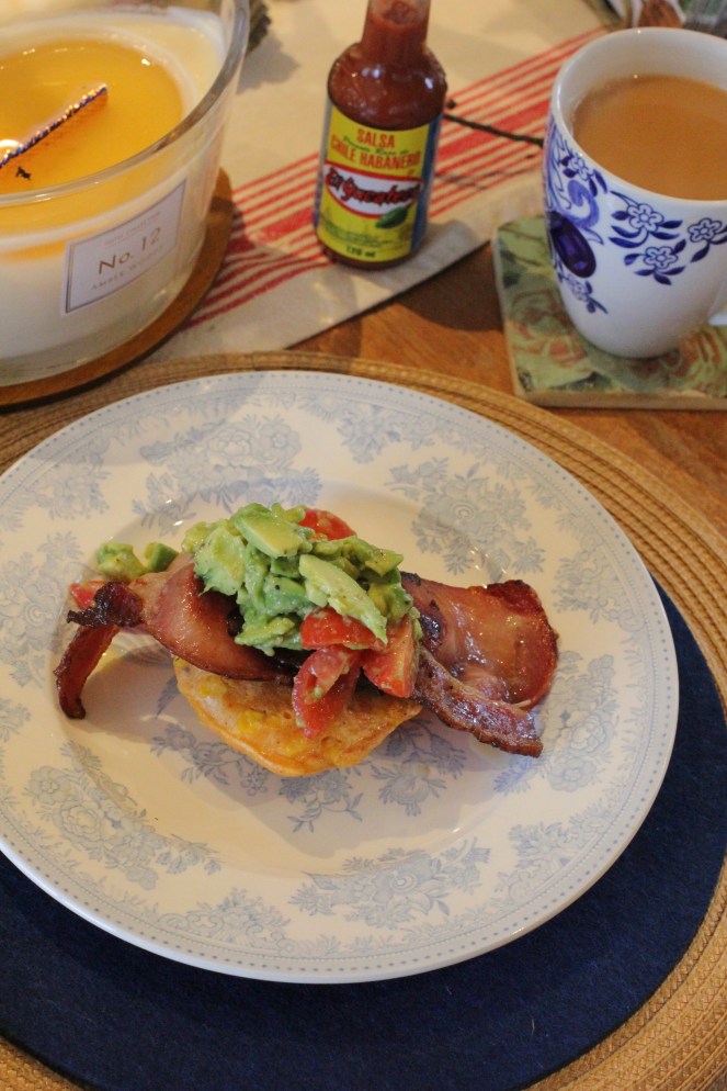 sweetcorn fritters bacon and avocado