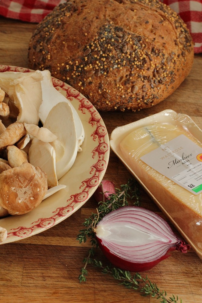 ingredients for wild mushrooms on toast recipe